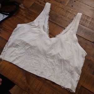 NWOT Aerie Cream Color Lace Cropped Tank